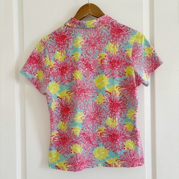 Key West Vintage Polo Shirt Large Floral Lilly Print - Picture 3 of 5